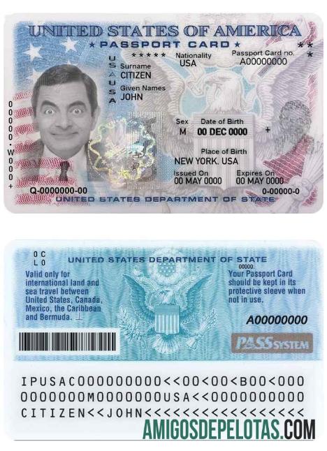 Em branco USA Passport ID Card modelo PSD, totalmente editável, versão 2 (1)